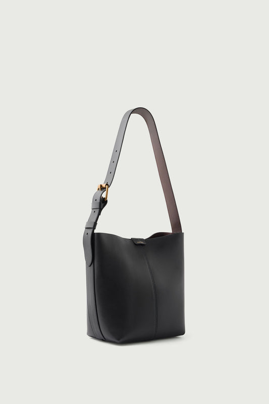 Sac Saudade Mini - Acier/Chocolat - Cuir - Femme