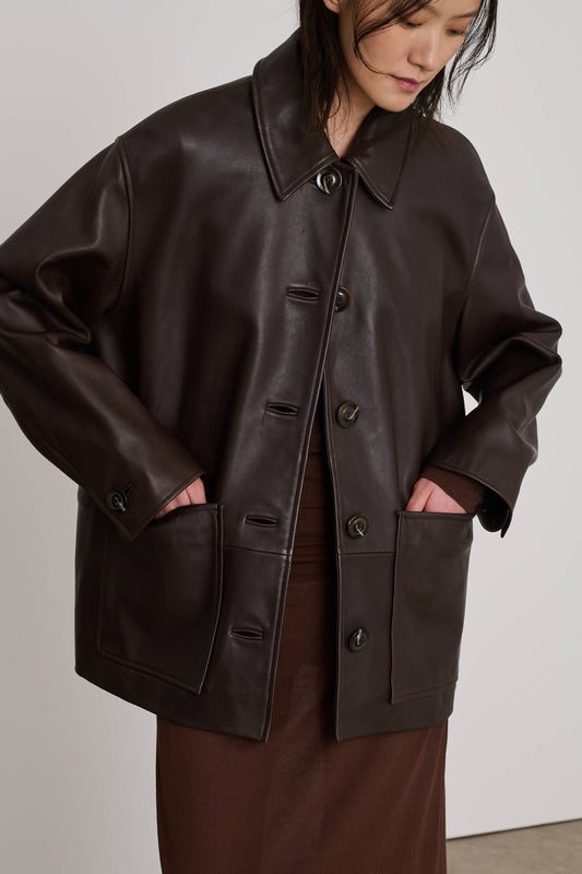 Veste Vincenzo - Marron - Cuir - Femme