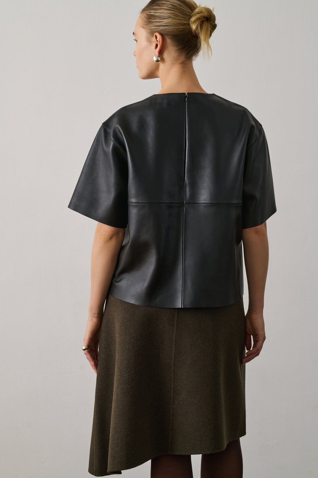 Blouse Frieda - Noir - Cuir - Femme