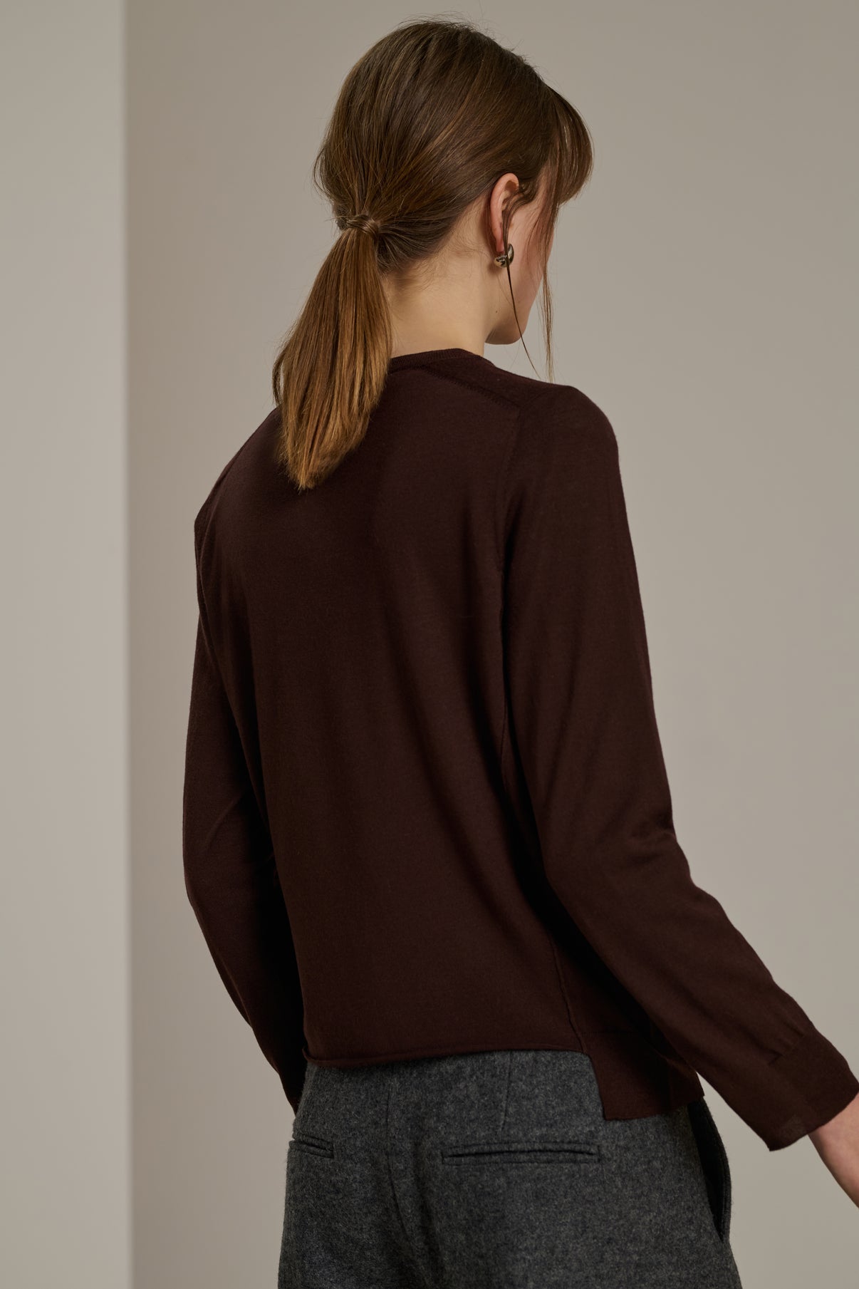 Pull Australie - Chocolat - Laine - Femme vue 3